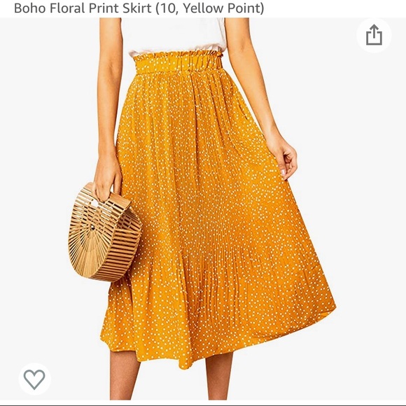 Dresses & Skirts - Yellow polka dot midi skirt